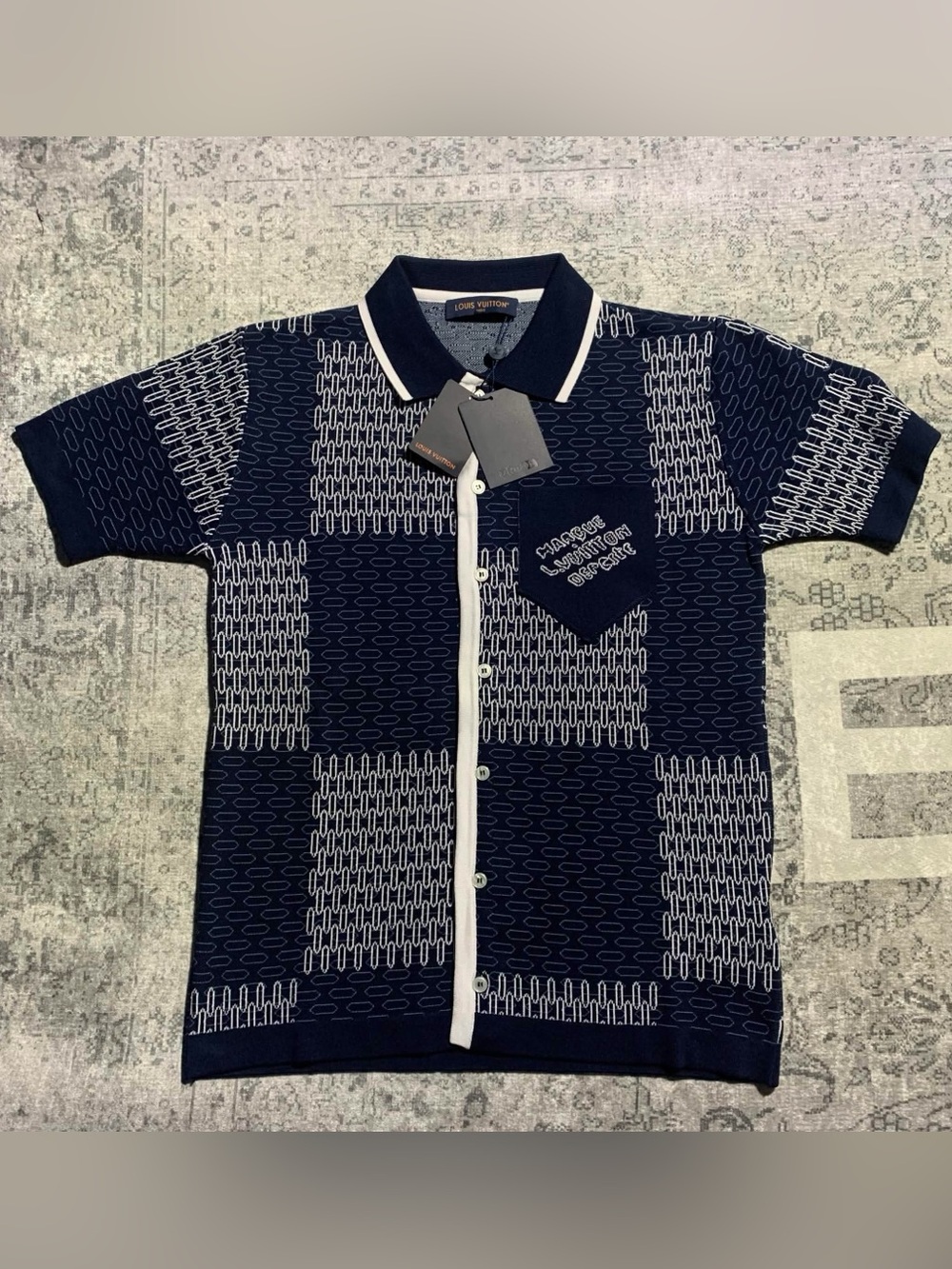 Louis Vuitton Navy Damier Polo Size S - Picture 2 of 7